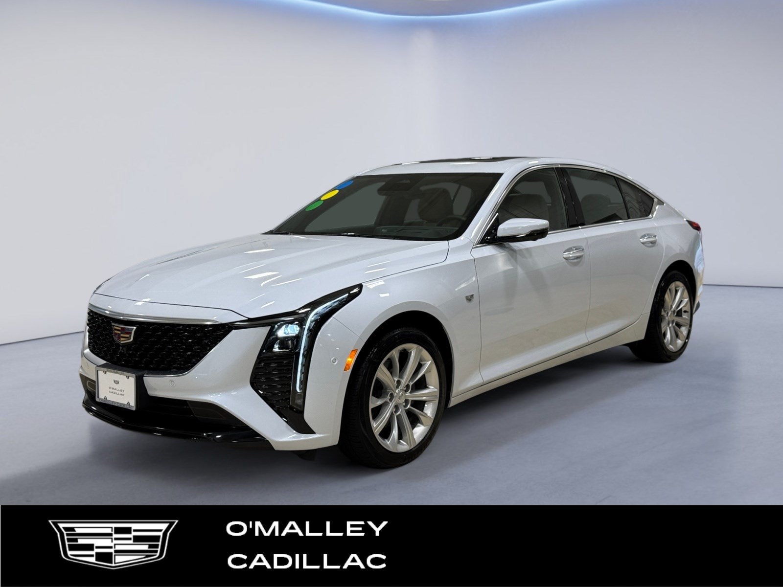 2026 Cadillac CT5 Premium Luxury in Vibrant White Tricoat (Late Availability) — front three-quarter view
