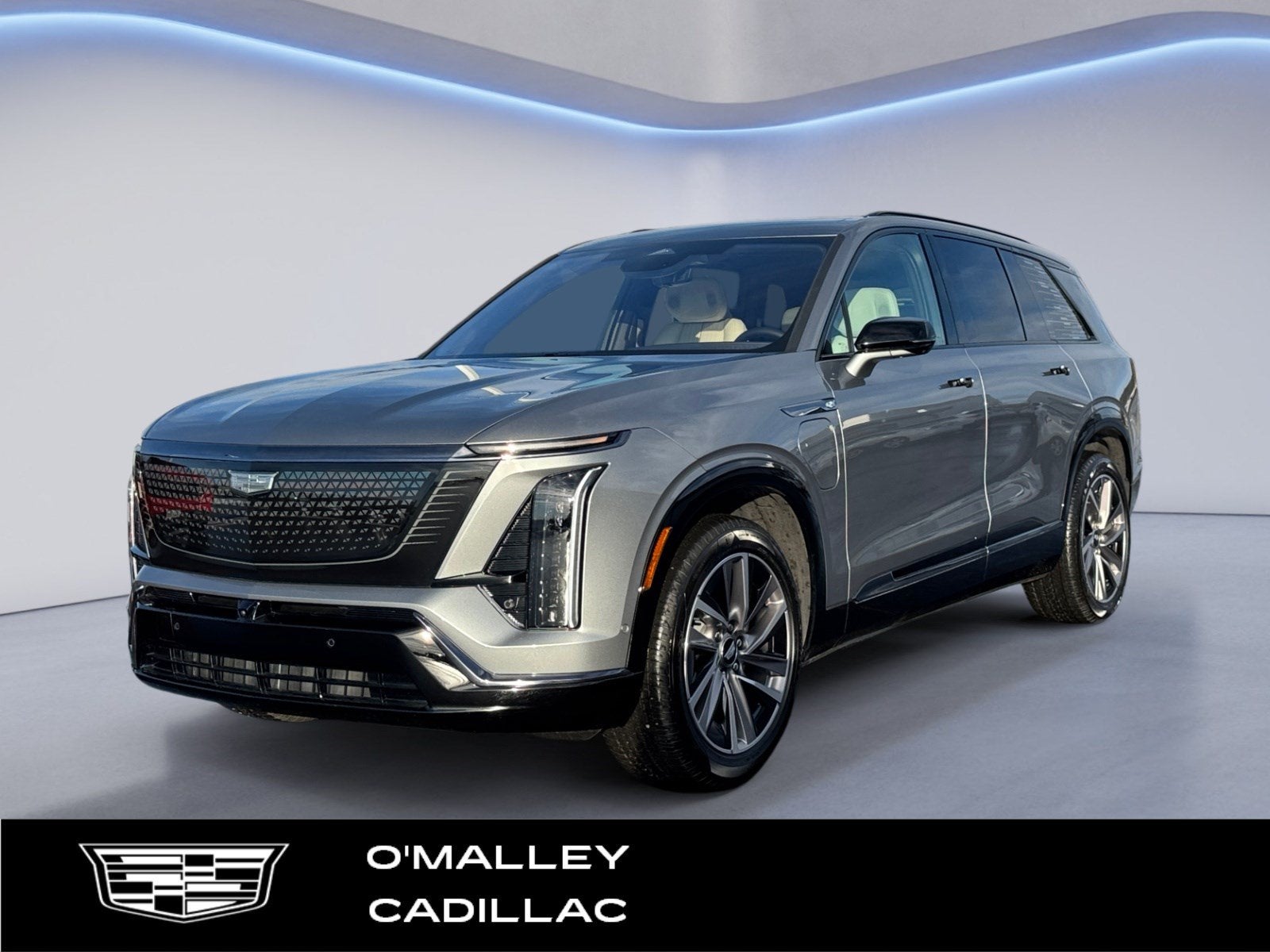 2026 Cadillac VISTIQ Sport in Argent Silver Metallic — front three-quarter view