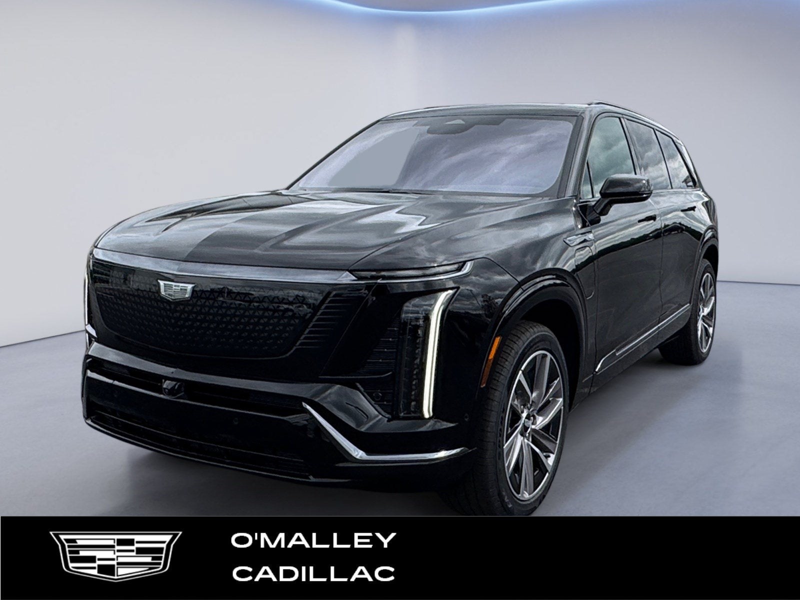 2026 Cadillac VISTIQ Sport in Stellar Black Metallic — front three-quarter view