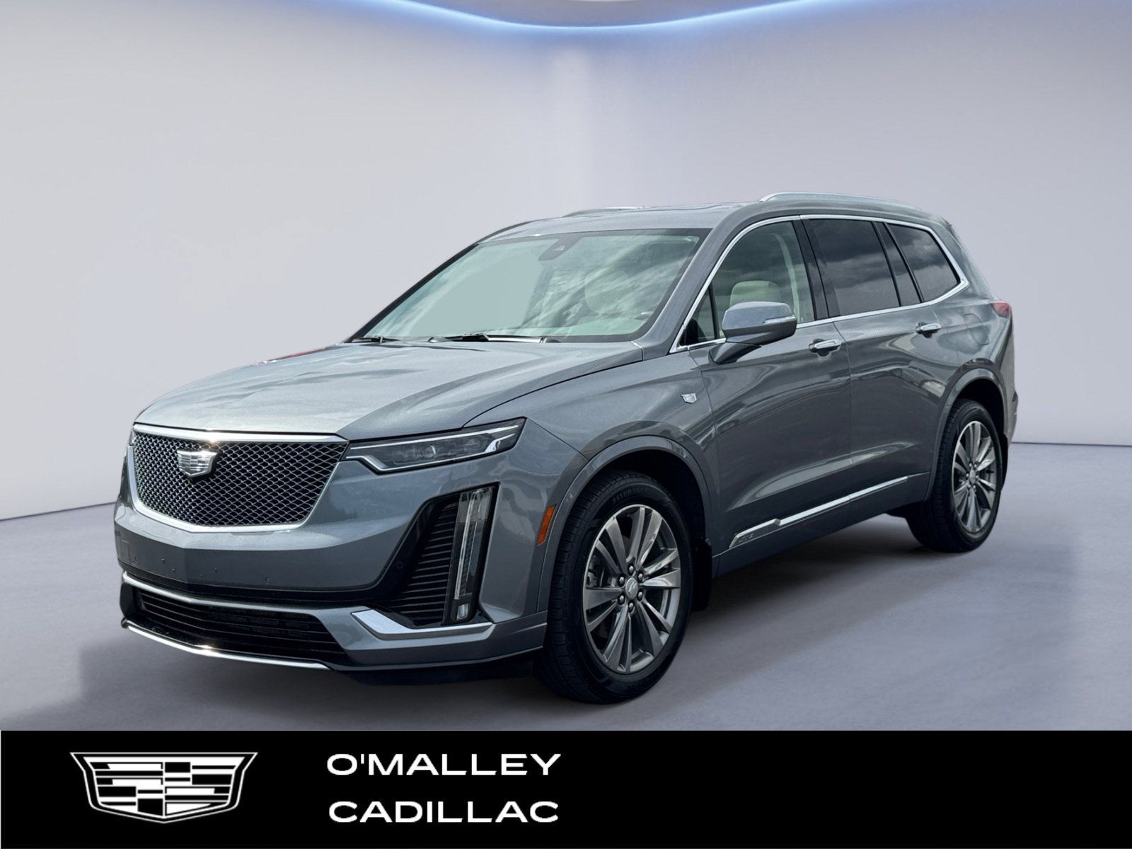2021 Cadillac XT6 Premium Luxury in Satin Steel Metallic — front three-quarter view