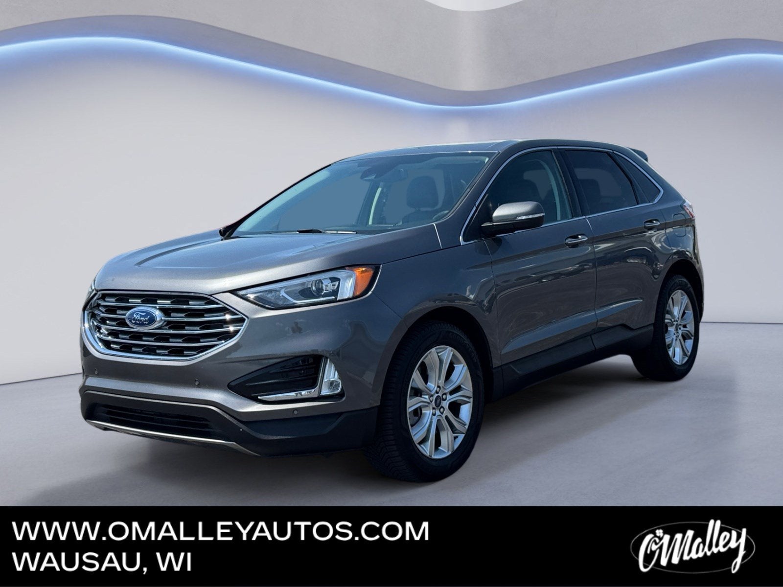 2021 Ford Edge Titanium in Gray — front three-quarter view