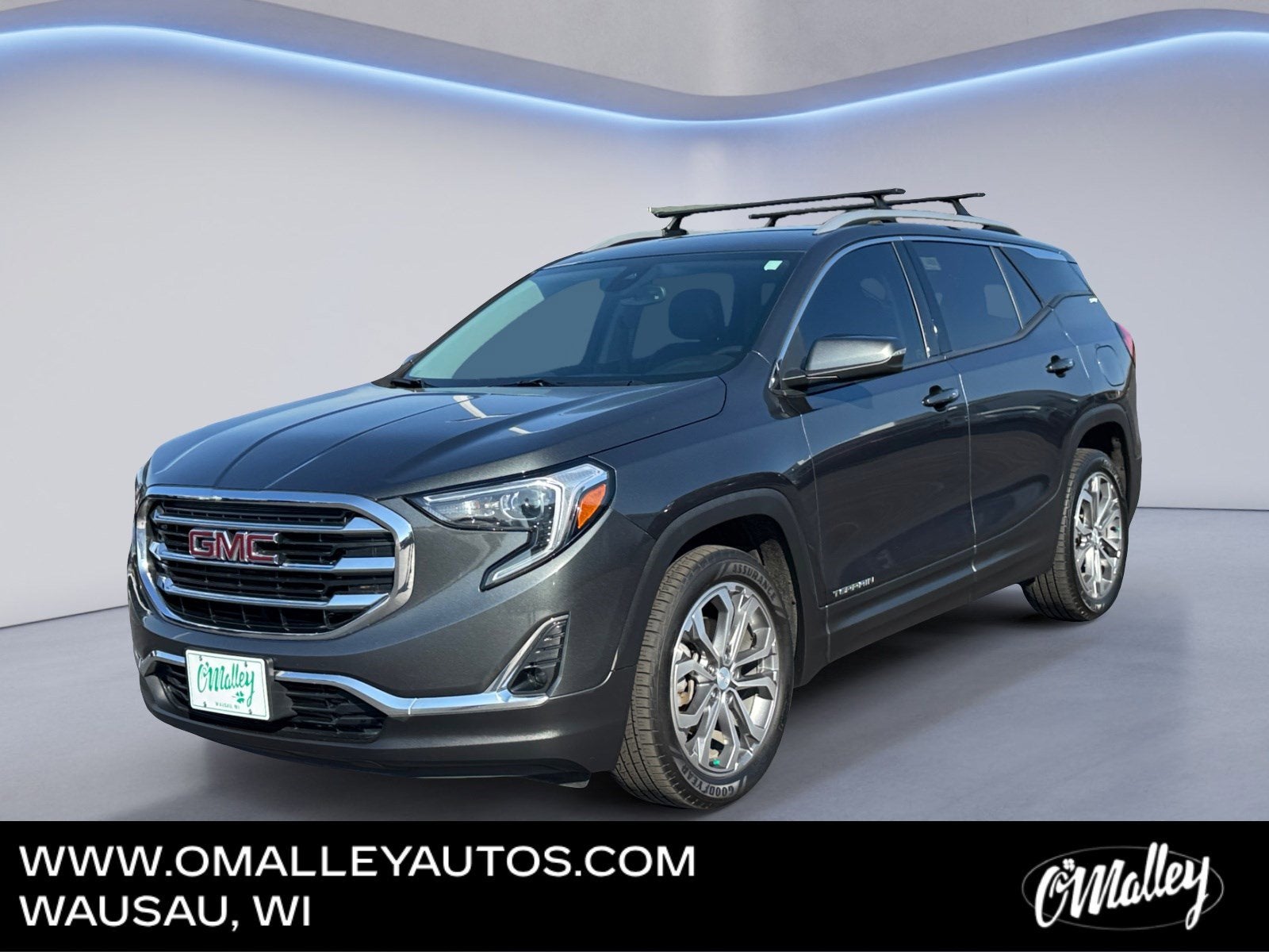 2020 GMC Terrain SLT in Graphite Gray Metallic — front three-quarter view